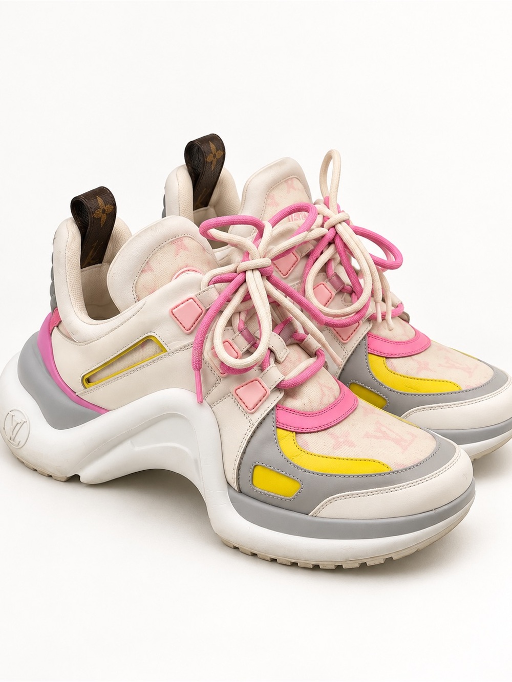 Louis Vuitton Archlight Sneakers - Pink, Yellow & Gray